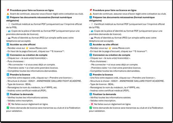 Procédure licence en ligne FFBoxe